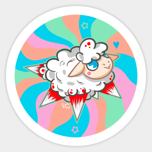 trippy drippy - Cute dark animal sheep Sticker